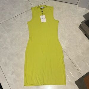 LNA neon yellow size small stretch dress